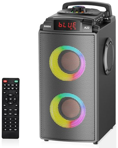 Big Bluetooth Speakers, 60W Wireless TWS Portable Bluetooth Speaker, Beat-Driven Lights, Loud Stereo Speaker, Bluetooth 5.0 outdoor music player with Subwoofer