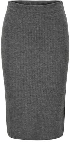 ONLY Damen ONLEMMA Slit Skirt JRS NOOS Rock, Dark Grey Melange,S