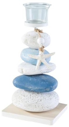 1 pz Candeliere A Tema Mare Portacandele Ocean Pilastro Portacandele Bordo In Legno Romantico Base in Legno Nautico Tavolo Decorazione Aromaterapia Tavolo Da Pranzo