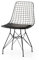 Generisch Vintage Iron Stuhl mit schwarzem Kunstledersitz, B45 x T44 x H84 cm, Metallgestell, Desinger Stuhl, Draht Stuhl