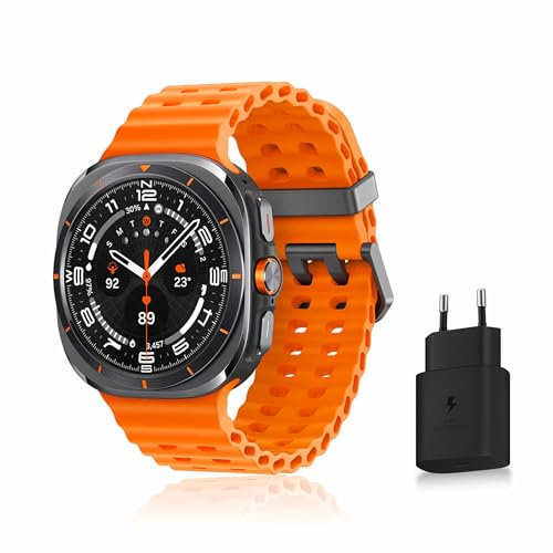 Samsung Galaxy Watch Ultra, Montre Connectée Intelligente, Suivi de Santé, Suivi Sportif, 47mm, 4G, Gris Titane, Galaxy AI, Chargeur Secteur Inclus (Version FR) [Exclusivité Amazon]