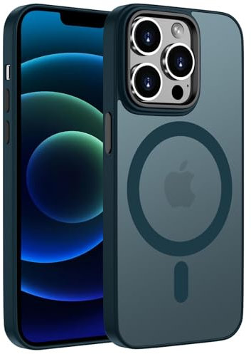 ORDA für iPhone 12 Pro Max Hülle 6.7 Zoll Kompatibel mit MagSafe,Magnetisch Handyhülle für iPhone 12 Pro Max Case Durchscheinende Matt Rückseite Dünn Stoßfest Schutzhülle Blau