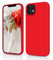 OitiYaa Silicone Case Compatible with iPhone 12/12 Pro Case 6.1 inch, Soft Ultra Slim Protective Shockproof Liquid Silicone Phone Case with Anti-Scratch Microfiber Lining，Red