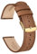 Ayadoo Uhrenarmband aus genarbtem Leder, 20 mm, braunes Crazy Horse-Leder-Ersatzarmband mit goldfarbener Schnalle, Schnellverschluss