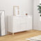 Myheimly Sideboard mit 2 Schubladen 2 Türen Kommode Anrichte Schrank Beistellschrank Mehrzweckschrank 103,5x35x70cm Holzwerkstoff Hochglanz-Weiß
