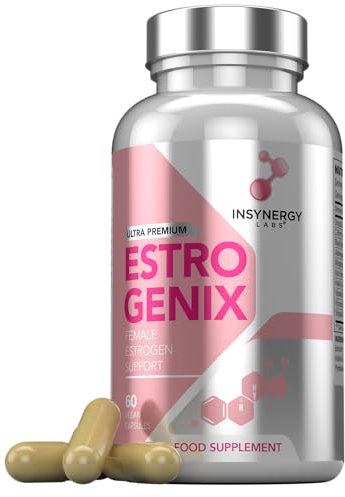 EstroGenix – Estrogen Tablets for Women (Highest Dosage in UK) Hormone Balance Supplement, Estrogen Booster Pills 60 Vegan Capsules