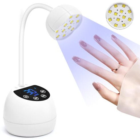 ANRUI Mini UV Lampe für Nägel: 36W Nagellampe für Gelnägel mit Smart Auto-Sensor und 4 Timer Modi - 12 LED Lampenperlen - Tragbare Kleiner Nageltrockner Geeignet für Salon und Hause - Weiß