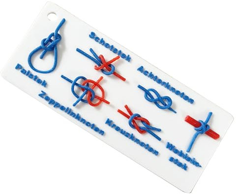 Knotenbinden, Lern-Loop-Trainingskarte, 15 x 6,6 cm, tragbar und einfach zu bedienen, wasserdicht, zum Üben von Knoten, für Klettern, Camping, Rucksackreisen und Überlebensaktivitäten