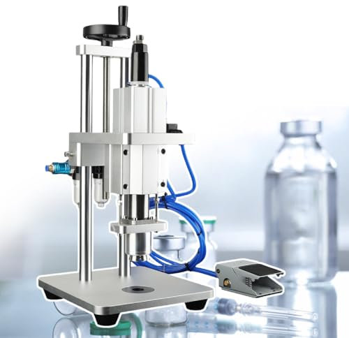 Crimpatrice pneumatica per sigillatura di bottiglie, pressa tappatrice regolabile in altezza per una tenuta sicura in fabbriche e case