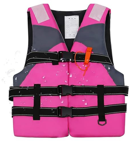 Giubbotto di Salvataggio Salvagente per Adulti e Bambini per Adulti per Paddle Boarding Aiuto al Galleggiamento in Schiuma con Fischietto, Giacca Impermeabile (Pink,S)