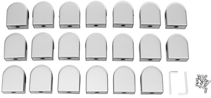 20 supporti in vetro per scale, morsetto in acciaio inox, 8 – 10 mm, morsetti in vetro, morsetti regolabili, supporto piatto posteriore, per vetro 6 – 10 mm, per finestre, ringhiere scale, bagno