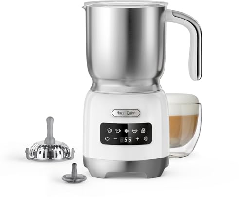 Hazel Quinn Electric Milk Frother and Steamer, 5-in-1 Hot Cold, Detachable