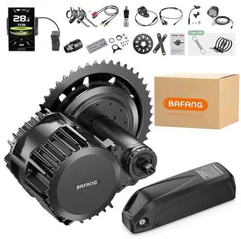 BAFANG 48V 1000W Mittelmotor - BBS-HD Mid Motor Kit mit DPC 010-Display 48V16Ah E-Bike Batterie für BB68-73mm MTB, BBS03 G320 Elektrofahrrad Umbausatz-CAN Protokolle