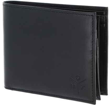 Oxmox Leder Geldbörse Leather RFID Protect Querscheinbörse Ox 2.0 Embossed Black schwarz
