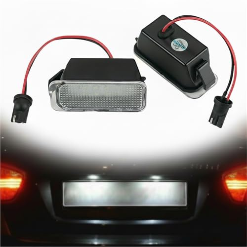 Rynplex LED Number Plate Light, for Ford Fiesta Focus Mondeo Kuga C-Max S-Max Galaxy, for Jaguar XJ XF, Rear License Plate Lamp, 2PCS