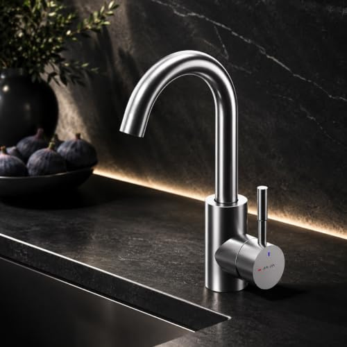 AM.PM X-Joy-S Wasserhahn Küche Hochdruck, Küchenarmatur Chrom 360° Schwenkbar | Spültischarmatur Edelstahl, Abnehmbarer Sprudler, Einhebel Mischbatterie, 1-Loch Montage, EcoStart-Funktion