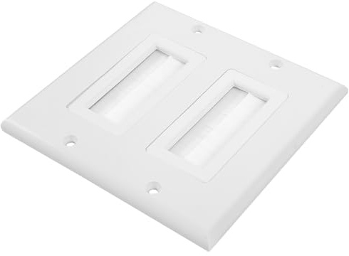 Zerodeko Doppelte Bürsten Kabelauslass Abdeckplatte aus Kunststoff mit Schlankem Design Lötfreie Installation für Tv und Soundsysteme im Modernen Zuhause oder Büro