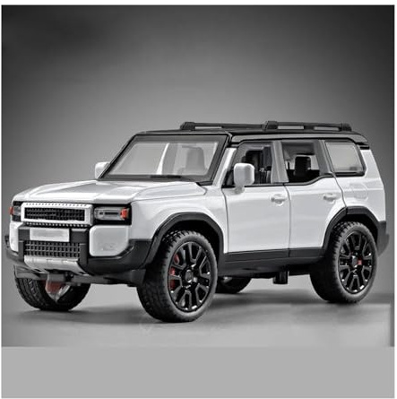 AUDSNI Diecast Automodelle Modellauto 1:32 Für Toyota Für Prado Für Land Cruiser Geländewagen-Modellauto Aus Metallguss(Weiß)