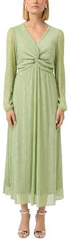 s.Oliver Plissiertes Maxikleid mit V-Ausschnitt und Metallic-Effekt
