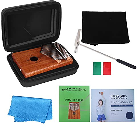 Vroomoto GECKO K17M Kalimba 17 Tasten Daumen Mahagoni Holz Sound Aufkleber Stimmhammer Aufbewahrungstasche