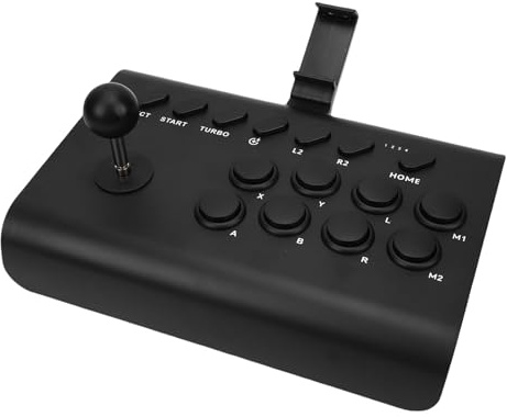 Fabater Gaming Console Fighting Joystick with Long Lasting Battery Life and Multiple Connection Methods for TV Set Top Box Computer Phone Games Black