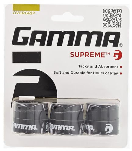 Gamma Griffband Supreme Overgrip 3er, schwarz, AGSO-11