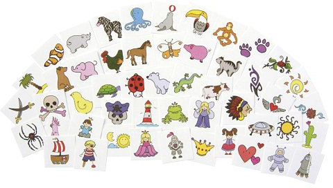 Kiga-Tattoo-Set 96-tlg. Bunt