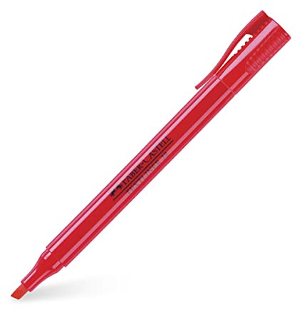 Faber-Castell 157721 - Box of 10 Textliner 38 Fluorescent Markers - Red