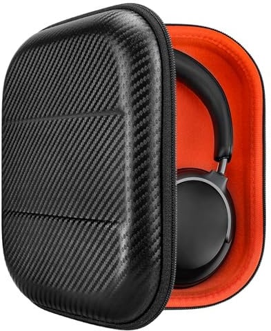 Geekria Shield Headphones Case for Lay Flat Over-Ear Headphones, Replacement Hard Shell Travel Carrying Bag, Compatible with Bose QC Ultra, B&O Beoplay H95, Sony WH-CH520 Headsets (Black)