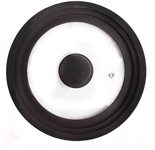 Duroteck Tapa de sartén, ollas, cacerolas multidiámetro Universal con Borde de Silicona y Cristal con válvula de Vapor | Franquihogar 18/20/22cm