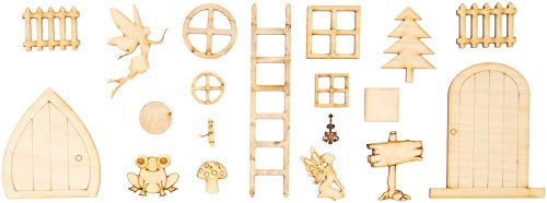 Derwent Laser Craft Set di Accessori Decorativi Artigianali con Fata, Hobbit, Elfo, Porta, Finestra, Mega Confezione da 41 Pezzi