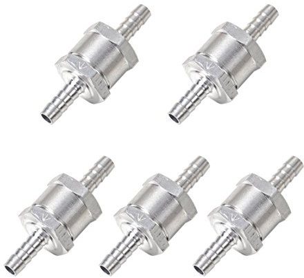 (5 Stück) 6mm 1/4 Kraftstoff Nicht Rückkehr Einweg Rückschlagventil Benzin Diesel Marine Aluminium Legierung