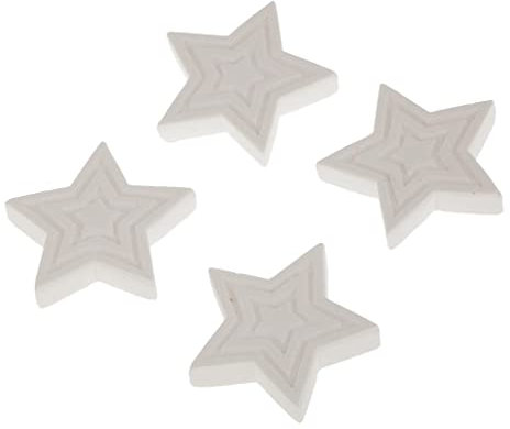 Sharplace 4 Stück Duftsteine Lufterfrischer Aromatische Ätherische Öle Diffusor Raumdüfte Stern Duftstein für Zuhause Büro Schlafzimmer Bad Schränke Wohnzimmer Spa Yoga, Weiß, 3.5 * 0.6cm, Sternform