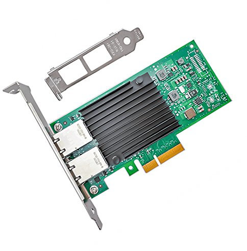 Jeirdus Intel X550-T2 Netzwerkkarte - 10Gb Ethernet konvergente Netzwerkschnittstellenkarte (NIC), PCI Express X4 mit Dual RJ45 Portserver LAN CNA Adapter