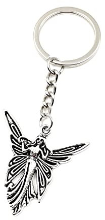 Onwomania - Fliegende Fee Elfe Schlüsselanhänger - Metall Glücksbringer ideal als Geschenk z.B. für den besten Freund, die beste Freundin, Mama - Für Männer, Frauen & Kinder