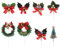 LIOOBO Christmas Cake Decorations: Xmas Cake Decorations Christmas Cake Topper (8 Piece Set) Contains Wreath, Christmas Tree Cupcake Topper (Random Combination)
