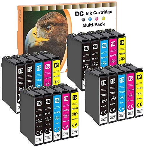 D&C 20x Druckerpatronen Kompatibel mit Epson 16 XL für Epson Workforce WF-2630 WF WF-2650 DWF WF-2660 DWF WF-2700 WF-2750 DWF WF-2760 DWF WF-2010 W WF-2500 WF-2510 WF WF-2520NF WF-2540WF WF-2760