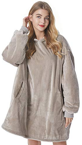 Felicigeely Decke Sweatshirt,übergroße tragbar Decke, super weiche, warme, Geeignet Kapuzenpullove Decke , riesen Fronttasche für Erwachsene, Männer, Frauen, Teenager, Freunde