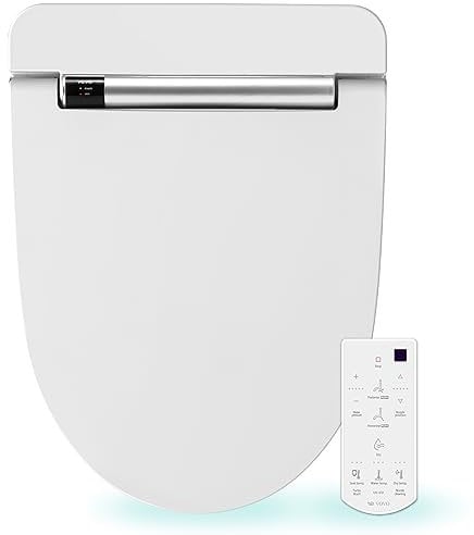 VOVO STYLEMENT VB-4000SE Siège de bidet électronique, Siège chauffant, Eau chaude et sèche, Veilleuse LED, Siège de toilette bidet monobloc, allongé, Fabriqué en Corée