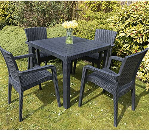 Outdoor Patio Furniture Set 4 Chairs Table Garden Coffee Bistro Set Rattan Style