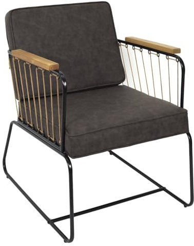 HOME DECO FACTORY - Hd7163 Sessel, Braun, Sitzfläche, Lounge-Sitz, Füße