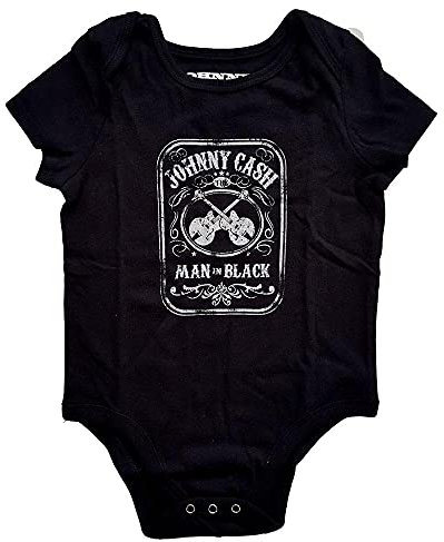 Johnny Cash Schlafstrampler Little Man In Schwarz Nue offiziell Schwarz 0 to 24 X Large (12-18 months)