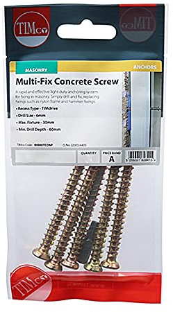 TIMCO Tornillos de Concreto Planos Avellanados Oro - 7,5 x 70