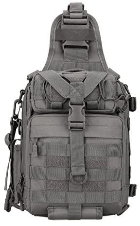 Yakmoo Große Brusttasche Taktische Militärische Umhängetasche Wasserdichte Schultertasche Molle System Chest Sling Pack Crossbody Bag für Outdoors