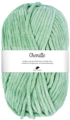 Pro Lana CHENILLE 100 g samtig weiche und stabile Chenille Wolle 110 m, Farbe:071 - reseda