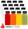 YBCPACK 16 Pack 8oz/250ml Plastic Juice Bottles with Tamper Seal Lids,Empty Reusable Bottles for Mini Fridge, Ideal for Smoothie,Juice,and Other Beverages
