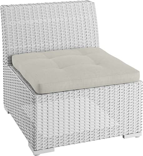 sunnypillow Gartenkissen Sitzkissen für Gartenmöbel Rattanmöbel | UV - beständig Outdoor/Indoor | 50x50x10 cm | Ecru | Dicke 10cm | Polsterauflagen Sitzauflage für Rattansessel