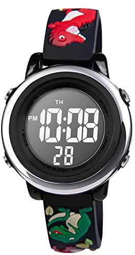 Vicloon Wasserdichte Digitaluhr für Kinder - Silikon Armbanduhr mit Wecker, Datum, Stoppuhr, LED-Lichter für Jungen und Mädchen