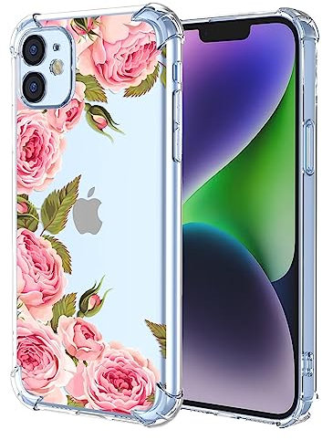 RankOne Phone Case Suitable for iPhone 11 (6.1 Inches) Transparent TPU Silicone Color Drawing Pattern Case - Flowers 3