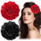 BOFUNX 2 Stücke Blumen Haarspangen Haarclip Rot Schwarz Blume Brosche Haarschmuck Haarnadeln Haarklammer für Party Hochzeit Halloween Karneval Maskerade Make up